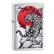 ��������� Zippo - 29889 Asian Tiger Design - Brushed Chrome